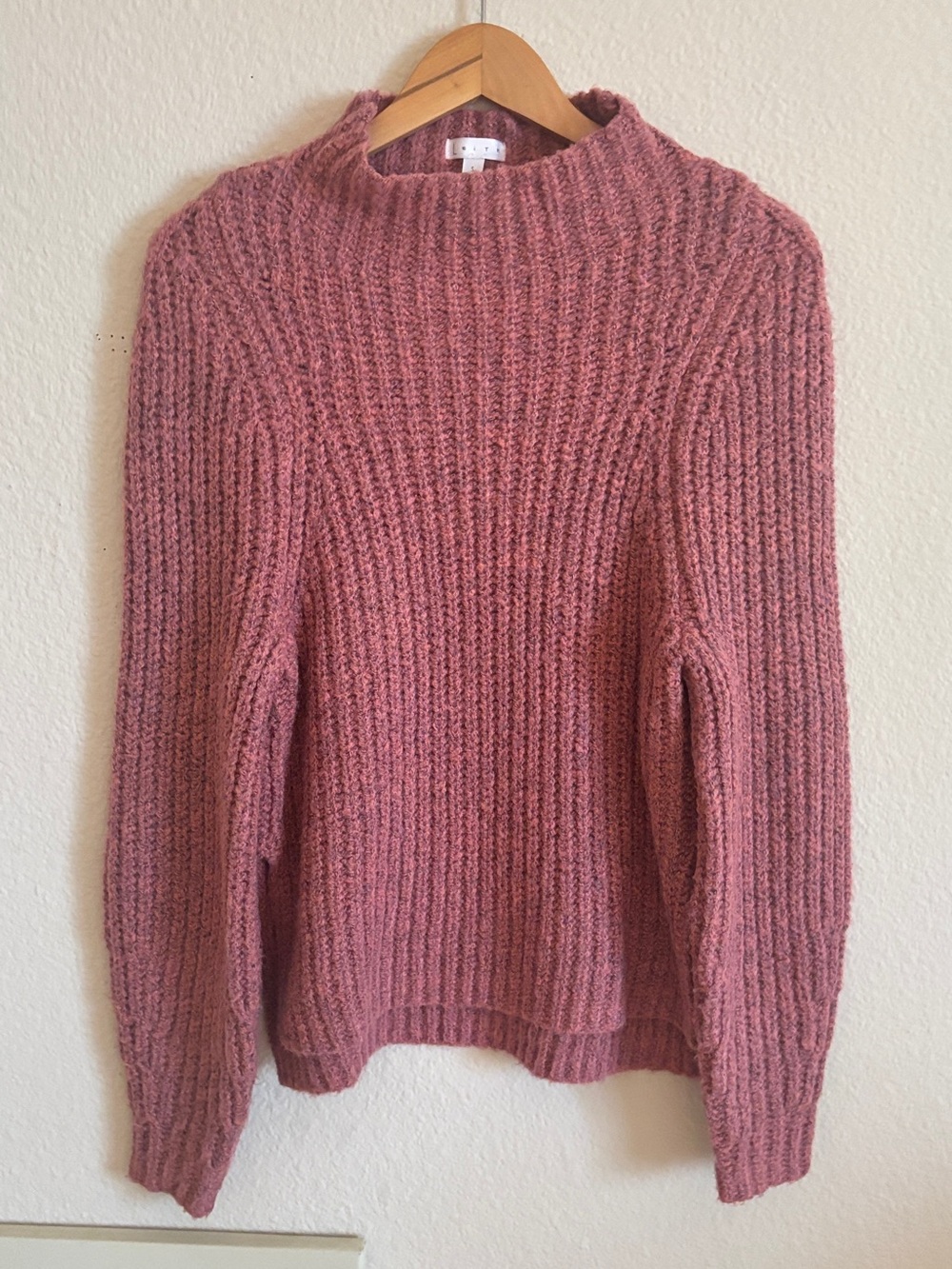 Leith Chunky Mock Sweater Raspberry Size Small - Picture 3 of 7